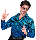 "CHEMISE PARTY FASHION" (chemise à paillettes vagues bleues)