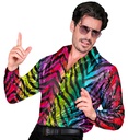 "CHEMISE PARTY FASHION" (chemise à paillettes animalier tigre arc-en-ciel)