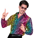 "CHEMISE PARTY FASHION" (chemise à paillettes animalier léopard arc-en-ciel)