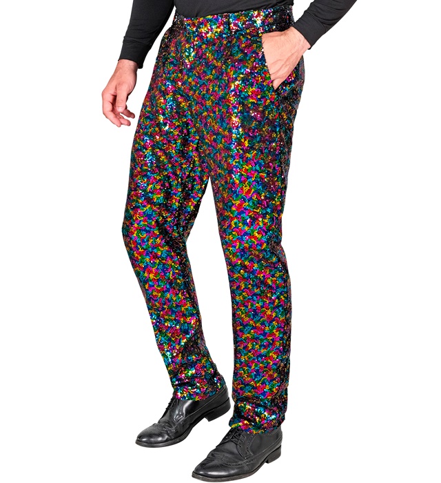 "PANTALON PARTY FASHION" (pantalon à paillettes multicouleur)