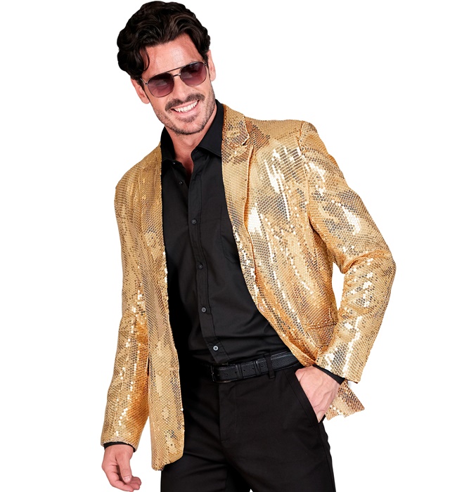 [12631] "VESTE PARTY FASHION" (veste à paillettes or) (S)