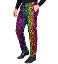 "PANTALON PARTY FASHION" (pantalon à paillettes animalier léopard arc-en-ciel)