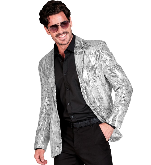 "VESTE PARTY FASHION" (veste à paillettes argent)