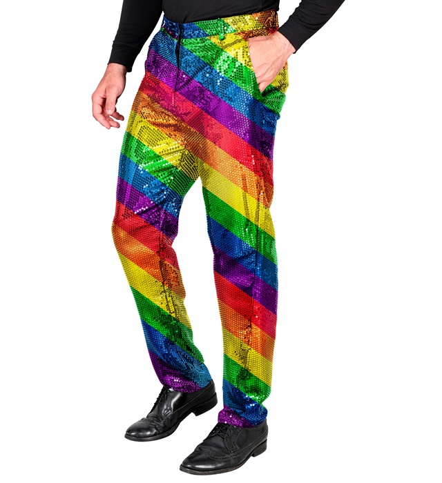 "PANTALON PARTY FASHION" (pantalon à paillettes arc-en-ciel)