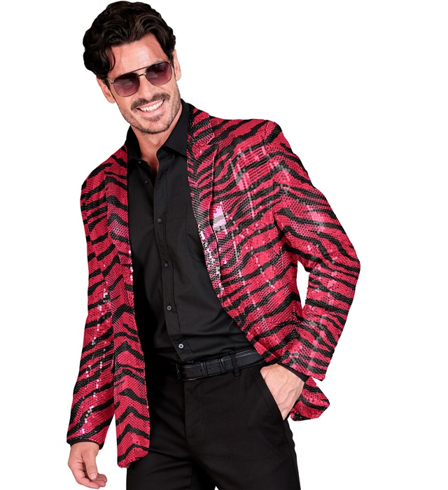 "VESTE PARTY FASHION" (veste à paillettes animalier rose)
