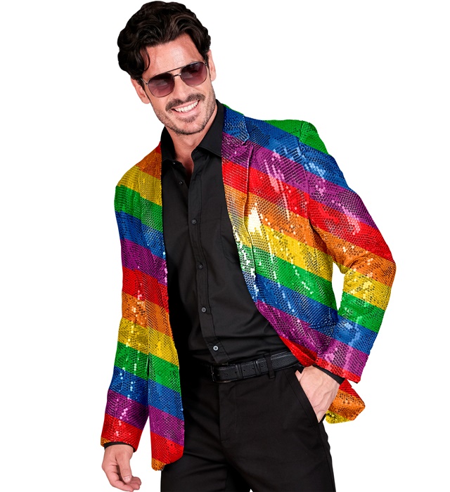 "VESTE PARTY FASHION" (veste à paillettes arc-en-ciel)