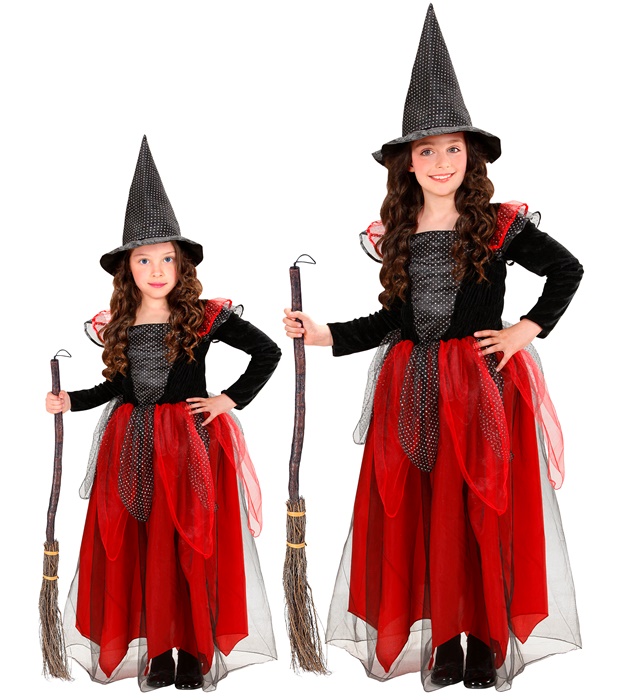 "SORCIERE" noir/bordeaux (robe, chapeau)