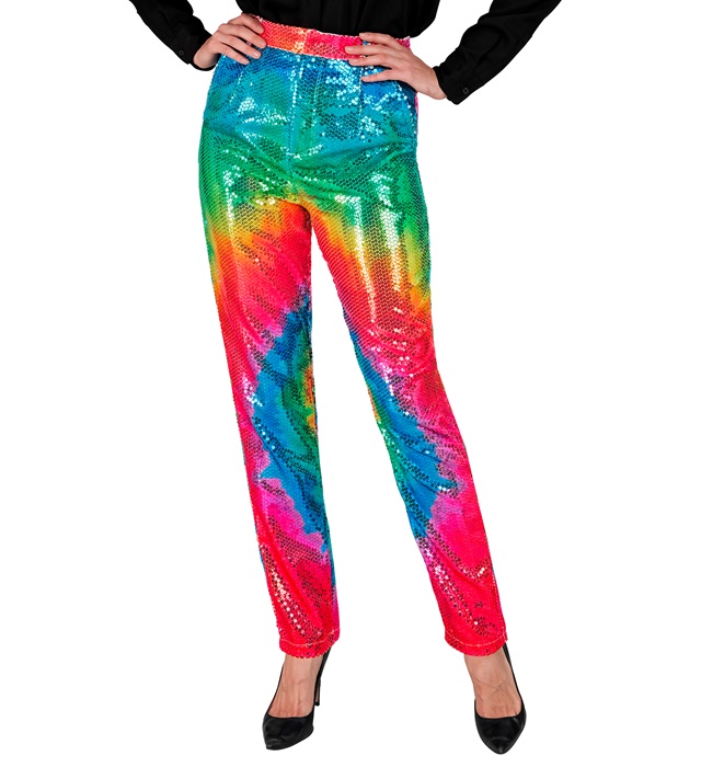"PANTALON PARTY FASHION" (pantalon à paillettes avec teintures)