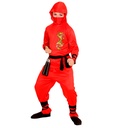 "DRAGON NINJA ROUGE" (veste à capuche, pantalon, ceinture, masque, liens pour les bras et les jambes)