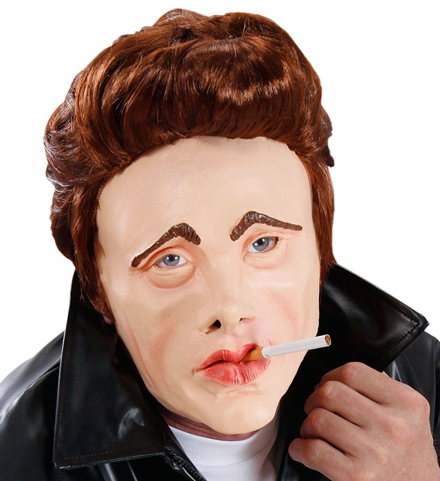 [1358N] "MASQUE DE JAMES ACTEUR EN MOUSSE DE LATEX AVEC PERRUQUE"