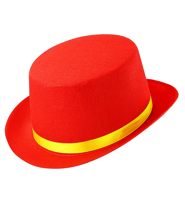 "HAUT-DE-FORME FEUTRE ROUGE" 11cm - pour enfant