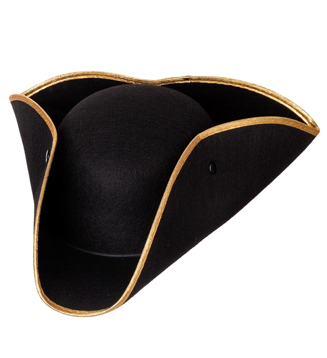 [1403T] "TRICORNE NOIR" en feutre