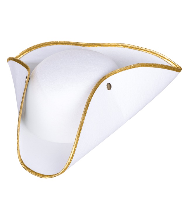 [1404W] "TRICORNE BLANC" en feutre