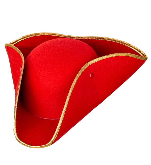 [1405R] "TRICORNE ROUGE" en feutre