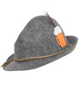 "CHAPEAU BAVAROIS AVEC PICHET DE BIERE ET PLUMES" luxe - en feutre