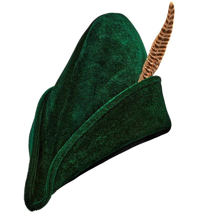 "CHAPEAU DE PRINCE DES VOLEURS AVEC PLUME"