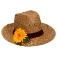 "CHAPEAU FERMIER AVEC TOURNESOL" en paille