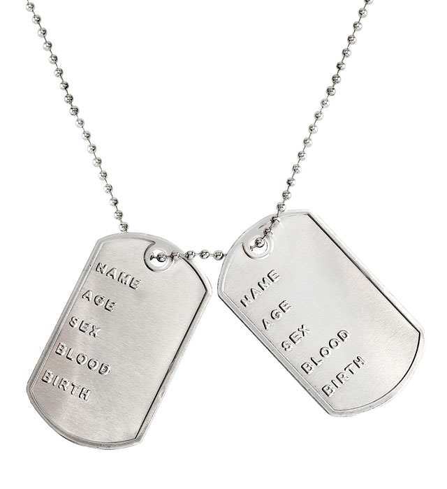 Collier plaque militaire