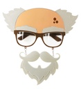 "LUNETTES VIEUX AVEC MOUSTACHE ET BARBE"
