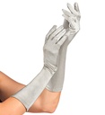 "GANTS SATIN ÉLASTHANNE ARGENTS" 40 cm