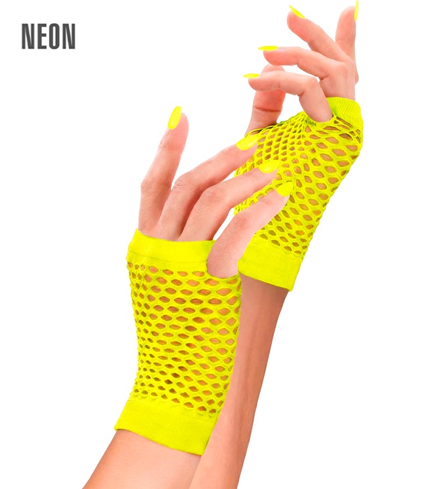 [14725] "GANTS SANS DOIGTS FILET NEON JAUNE"