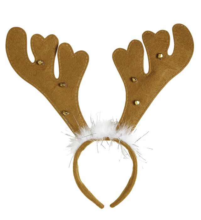 "CORNES DE RENNE AVEC CLOCHES ET MARABOU "