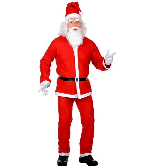 "PERE-NOEL" (casaque, pantalon, ceinture, chapeau, barbe avec moustache)
