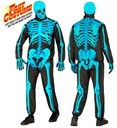 "SQUELETTE FLUORESCENT FAST COSTUME" (veste, pantalon, gants, masque)