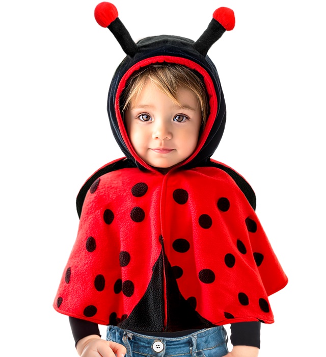 "COCCINELLE PELUCHE" (poncho avec capuche)