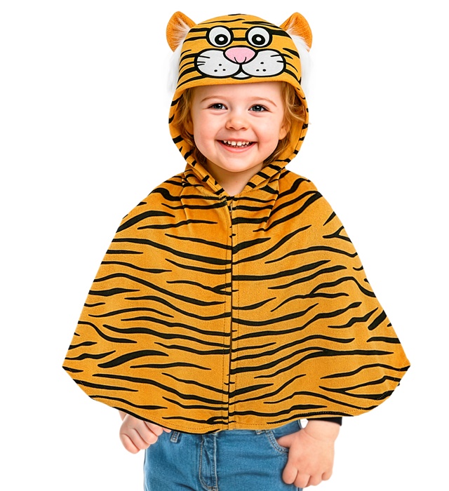 "TIGRE PELUCHE" (poncho avec capuche)