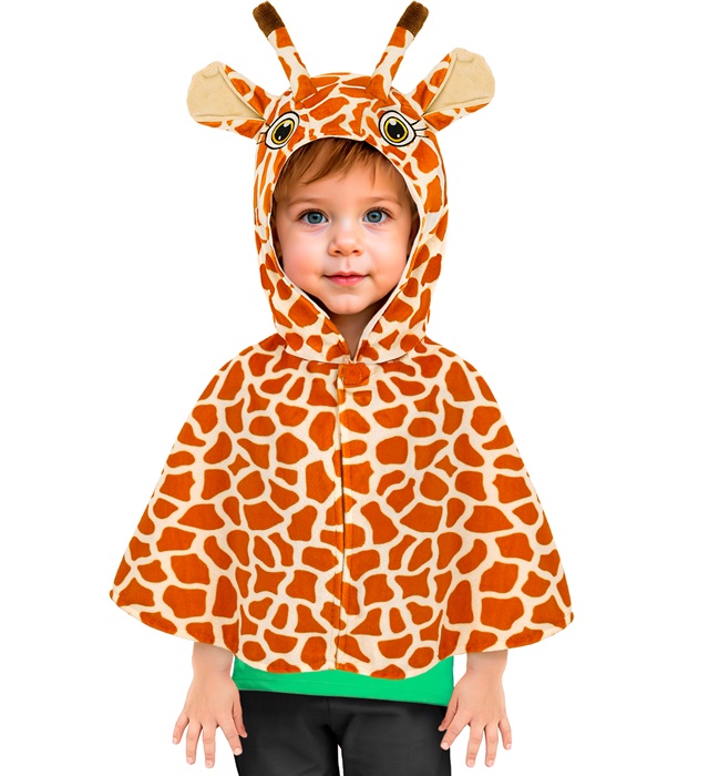 "GIRAFE PELUCHE" (poncho avec capuche)