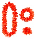 "SET HAWAIEN ROUGE" (collier, couronne, bracelet)