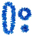 "SET HAWAIEN BLEU" (collier, couronne, bracelet)