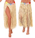 "JUPE HAWAIENNE ET PAILLE AVEC CEINTURE FLEURS" 80 cm - taille ajustable