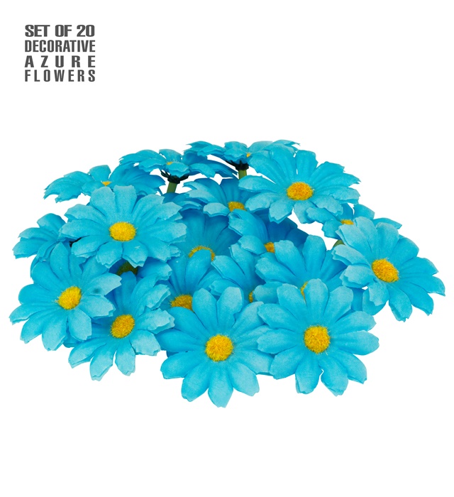 "SET DE 20 FLEURS AZUR DECORATIVES"