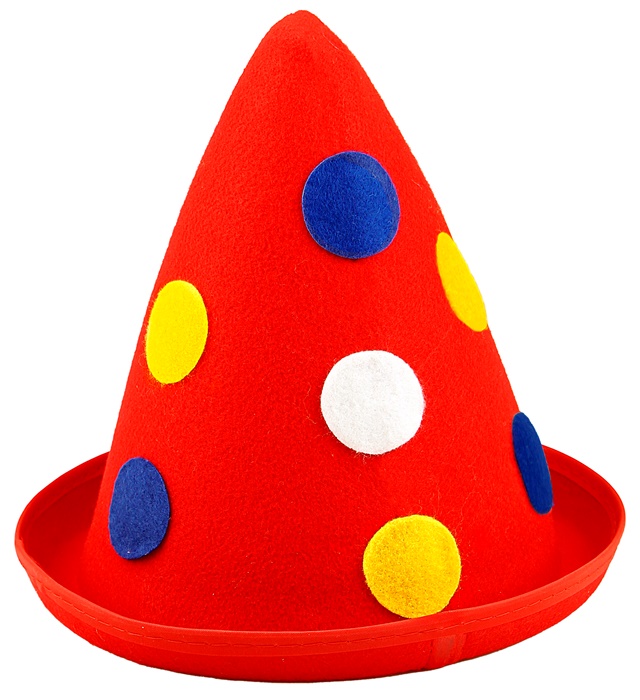 "CHAPEAU POINTU A POIS ROUGE" feutre