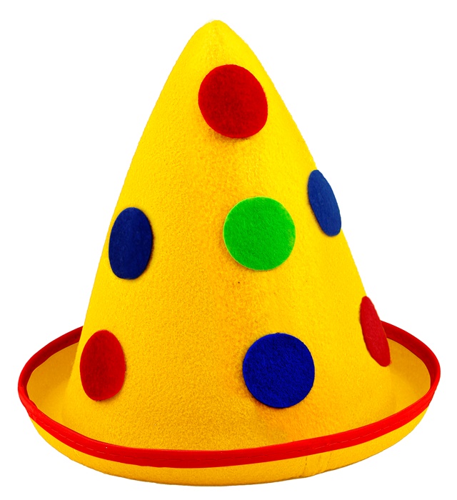 "CHAPEAU POINTU A POIS JAUNE" feutre