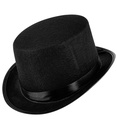 "CHAPEAU HAUT DE FORME NOIR EN FEUTRE " 12 cm