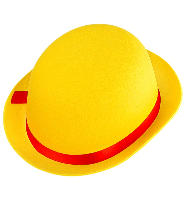 "CHAPEAU BOWLER JAUNE" feutre