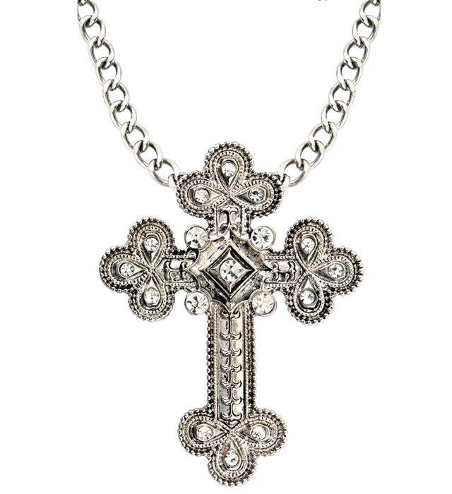 "PENDENTIF CROIX AVEC STRASS"