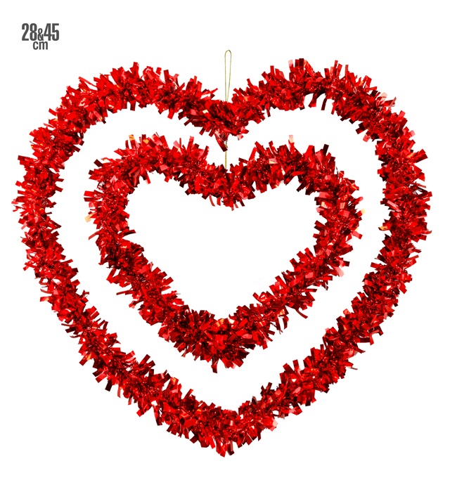 [17088] "SET DE 2 COEURS BRILLANTS" 28 et 45 cm