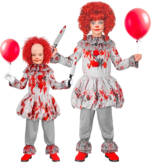 "CLOWN HORREUR VINTAGE (robe, collerette, couvre-chaussures)"