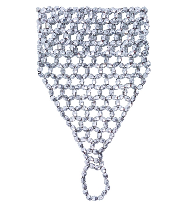 "GANTS A PERLES" argenté