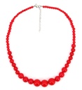 "COLLIER DE PERLES 70'S" rouge