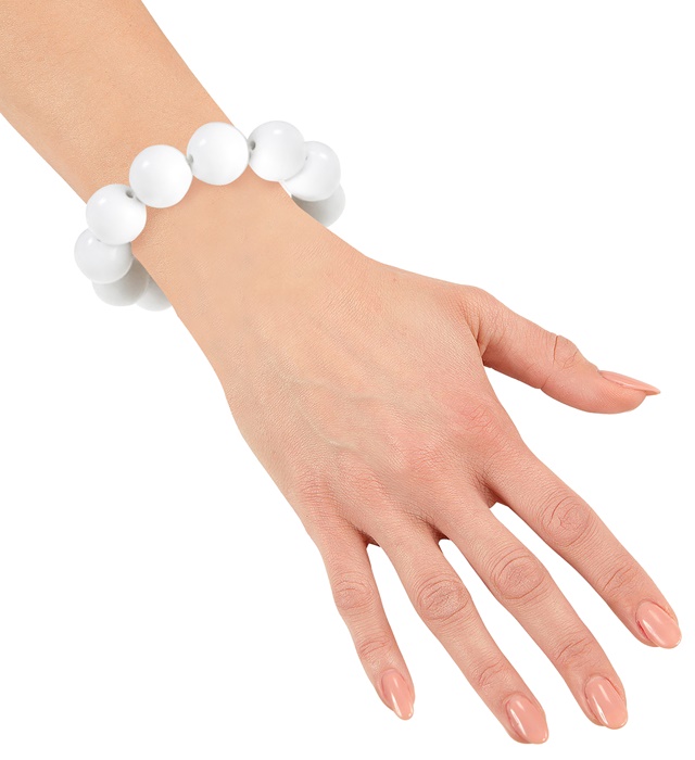 [1736H] "BRACELET A PERLES 70'S" blanc