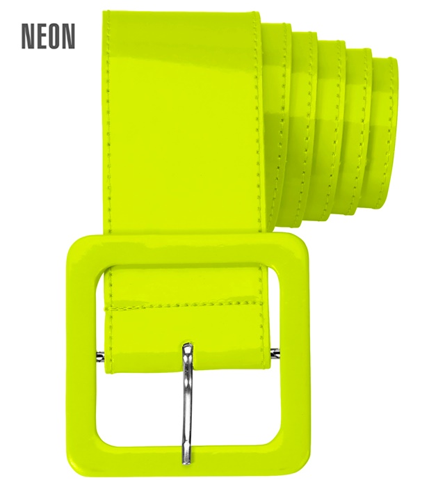 [17398] "CEINTURE VINYL JAUNE FLUO"