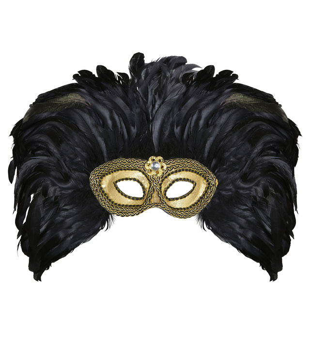 "LOUP DORE DECORE AVEC GEMME ET PLUMES"