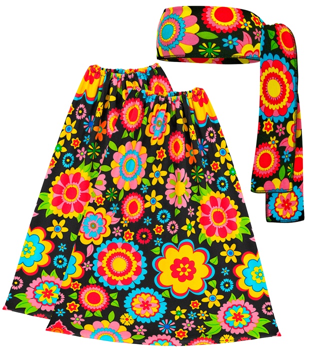 "THE 60s FASHION - colorful flowers" (bandeau et jambière)