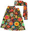 "THE 60s FASHION - colorful flowers" (bandeau et jambière)