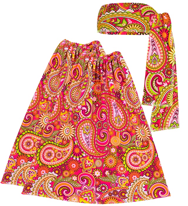 [18764] "THE 60s FASHION - paisley" (bandeau et jambière)